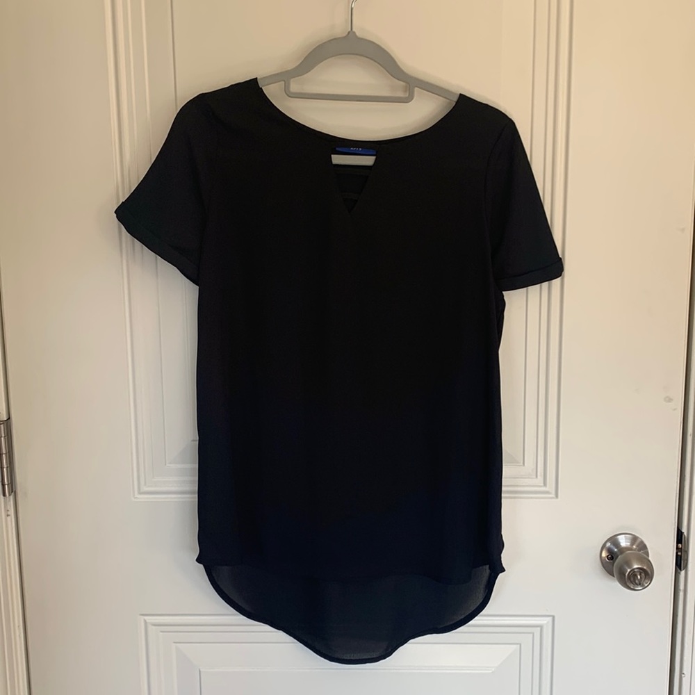 Black short sleeved blouse